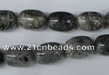 CMO11 15.5 inches 10*15mm drum moss quartz beads wholesale
