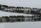 CMO12 15.5 inches 8*10mm column moss quartz beads wholesale