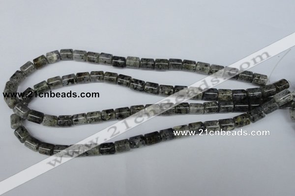 CMO12 15.5 inches 8*10mm column moss quartz beads wholesale
