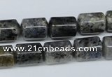 CMO14 15.5 inches 10*14mm column moss quartz beads wholesale