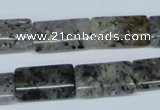 CMO18 15.5 inches 12*20mm flat tube moss quartz beads wholesale