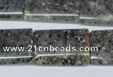 CMO19 15.5 inches 22*30mm flat tube moss quartz beads wholesale