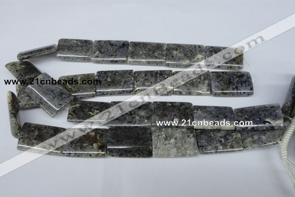 CMO19 15.5 inches 22*30mm flat tube moss quartz beads wholesale