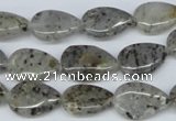 CMO22 15.5 inches 10*14mm flat teardrop moss quartz beads wholesale