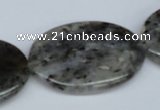CMO26 15.5 inches 25*35mm oval moss quartz beads wholesale