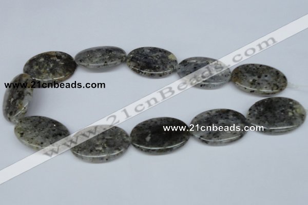CMO26 15.5 inches 25*35mm oval moss quartz beads wholesale
