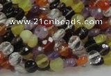 CMQ16 15.5 inches 6mm faceted coin multicolor quartz beads