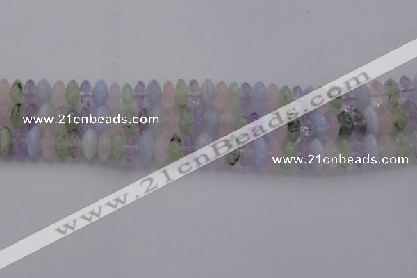 CMQ262 15.5 inches 5*12mm rondelle multicolor quartz beads