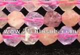 CMQ565 15.5 inches 6mm faceted nuggets mixed quartz beads