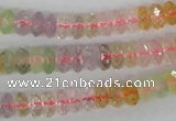 CMQ58 15.5 inches 4*8mm faceted rondelle multicolor quartz beads