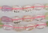 CMQ83 15.5 inches 8*12mm flat teardrop multicolor quartz beads