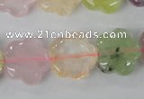 CMQ87 15.5 inches 18*18mm flower multicolor quartz beads