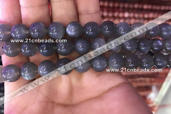 CMS1431 15.5 inches 12mm round black moonstone gemstone beads