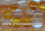 CMS1539 15.5 inches 12mm round matte synthetic moonstone beads