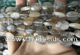 CMS1851 15.5 inches 10*14mm faceted oval grey moonstone beads