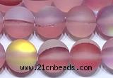 CMS2179 15 inches 6mm, 8mm, 10mm & 12mm round matte synthetic moonstone beads