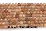 CMS2280 15 inches 6mm faceted round moonstone gemstone beads