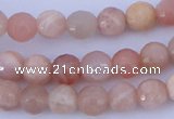 CMS350 15.5 inches 6mm faceted round natural pink moonstone beads