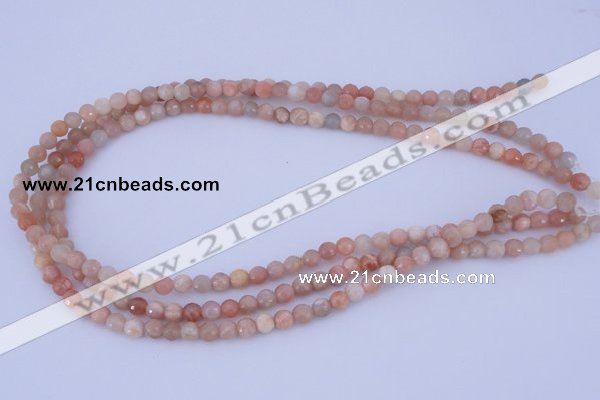 CMS351 15.5 inches 8mm faceted round natural pink moonstone beads