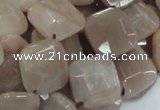 CMS42 15.5 inches 14*14mm faceted diamond moonstone gemstone beads