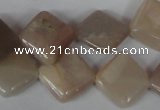 CMS531 15.5 inches 15*15mm diamond moonstone beads wholesale