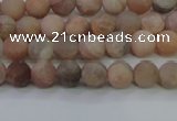 CMS601 15.5 inches 6mm round matte natural moonstone beads