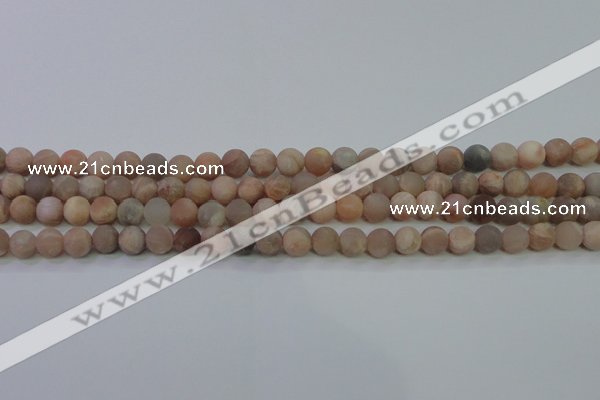 CMS602 15.5 inches 8mm round matte natural moonstone beads