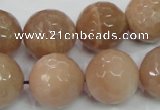 CMS64 15.5 inches 18mm faceted round moonstone gemstone beads