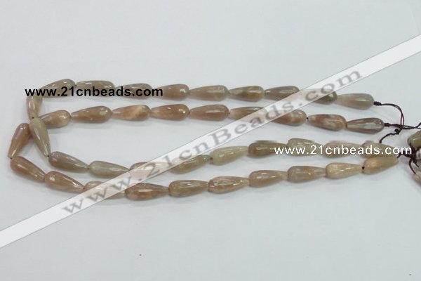 CMS74 15.5 inches 8*20mm faceted teardrop moonstone gemstone beads