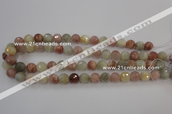 CMS872 15.5 inches 10mm faceted round moonstone gemstone beads