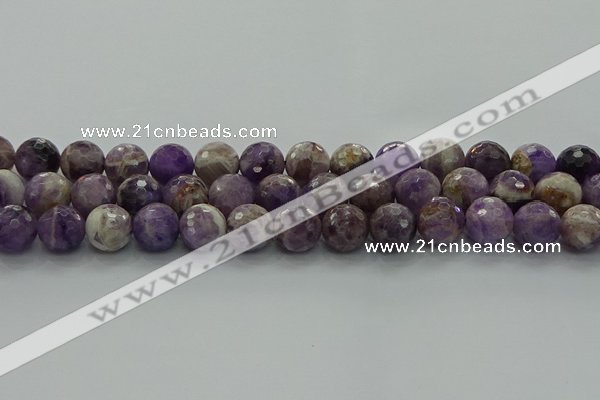 CNA1014 15.5 inches 12mm faceted round dogtooth amethyst beads