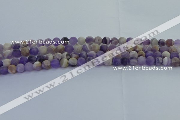 CNA1051 15.5 inches 6mm round matte dogtooth amethyst beads