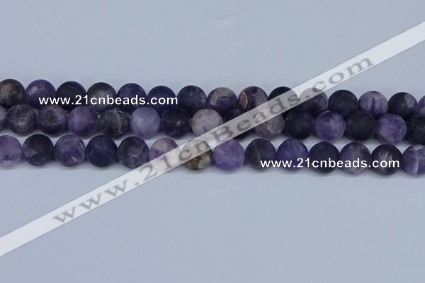 CNA1064 15.5 inches 12mm round matte dogtooth amethyst beads