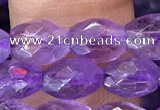 CNA1100 15.5 inches 5*8mm faceted rice amethyst gemstone beads