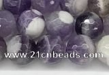 CNA1162 15.5 inches 8mm faceted round natural dogtooth amethyst beads