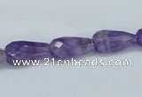 CNA122 15.5 inches 8*16mm faceted teardrop natural amethyst beads