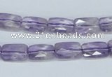 CNA152 15.5 inches 8*12mm faceted rectangle natural amethyst beads