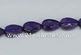 CNA160 15.5 inches 8*12mm faceted teardrop natural amethyst beads