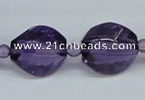 CNA168 15.5 inches 14*17mm twiste rice natural amethyst beads