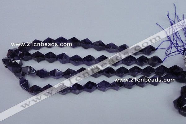 CNA295 15.5 inches 10*16mm pyramid natural amethyst beads