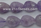 CNA319 15.5 inches 15*20mm faceted teardrop natural lavender amethyst beads