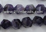 CNA505 15 inches 14mm faceted nuggets amethyst gemstone beads
