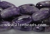 CNA52 15.5 inches 10*20mm faceted rice grade AB natural amethyst beads
