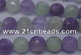 CNA663 15 inches 10mm faceted round lavender amethyst & prehnite beads