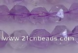 CNA733 15.5 inches 12mm faceted nuggets light lavender amethyst beads