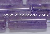 CNA817 15.5 inches 15*40mm tube natural light amethyst beads