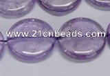 CNA826 15.5 inches 25mm flat round natural light amethyst beads