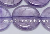 CNA828 15.5 inches 35mm flat round natural light amethyst beads