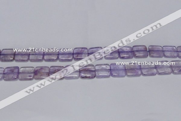CNA841 15.5 inches 12mm square natural light amethyst beads