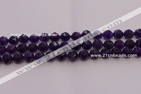 CNA939 15.5 inches 12mm faceted nuggets amethyst gemstone beads